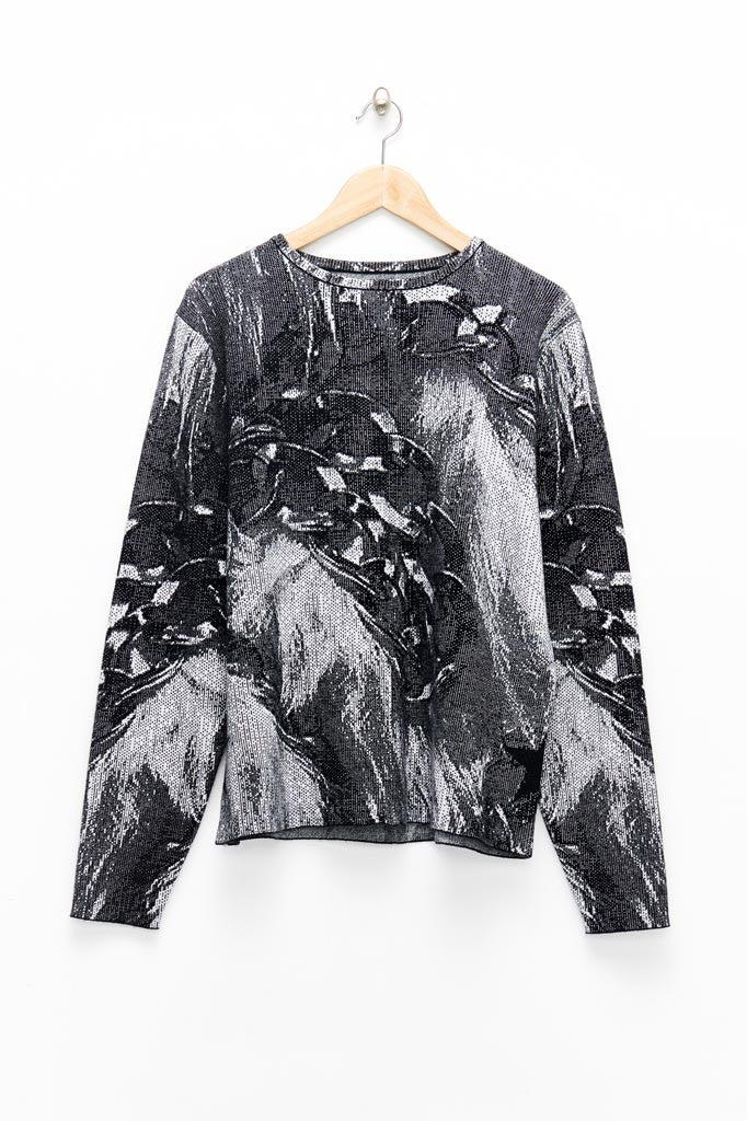 Slade Collection- Knitted Chain and Fur Jacquard Top - Johan Ku Shop
