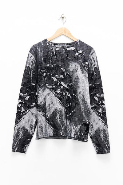 Slade Collection- Knitted Chain and Fur Jacquard Top - Johan Ku Shop