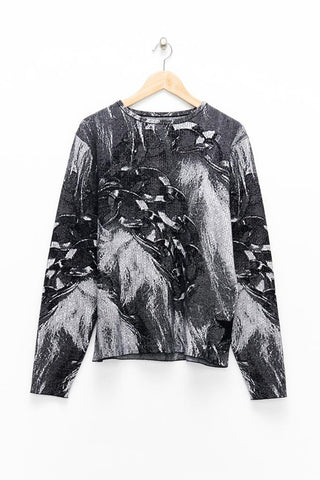 Slade Collection- Knitted Chain and Fur Jacquard Top - Johan Ku Shop