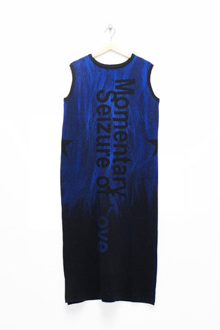 Slade Collection- Fur and Slogan Knitted Jacquard Long Vest Top - Johan Ku Shop