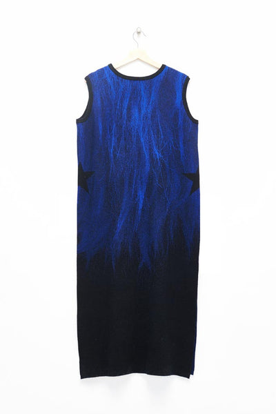 Slade Collection- Fur and Slogan Knitted Jacquard Long Vest Top - Johan Ku Shop