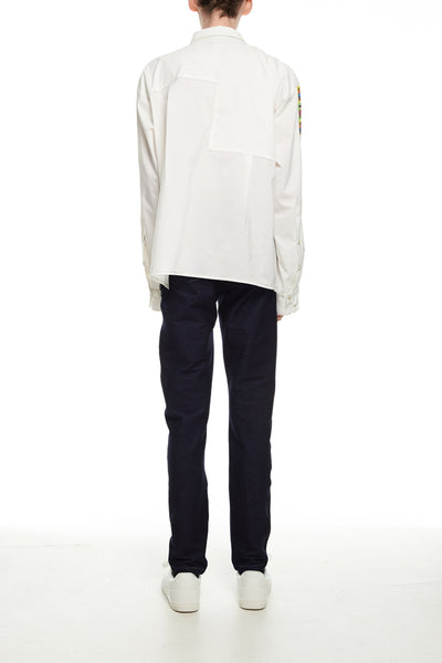 Andy Collection- Over-sized Pop Art Graphic Sleeve White Shirt - Johan Ku Shop