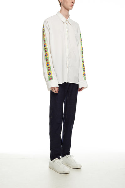 Andy Collection- Over-sized Pop Art Graphic Sleeve White Shirt - Johan Ku Shop