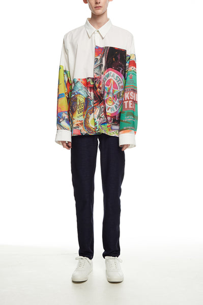 Andy Collection- Over-sized UK Supermarket Graphic with White Block Shirt - Johan Ku Shop