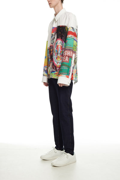 Andy Collection- Over-sized UK Supermarket Graphic with White Block Shirt - Johan Ku Shop