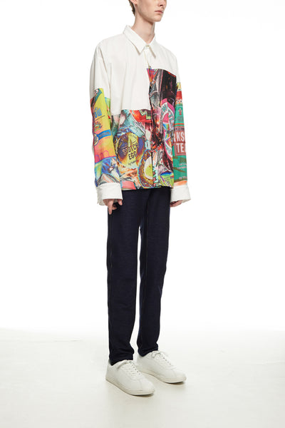 Andy Collection- Over-sized UK Supermarket Graphic with White Block Shirt - Johan Ku Shop