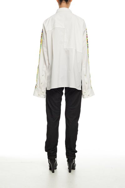 Andy Collection- Over-sized Pop Art Graphic Sleeve White Shirt - Johan Ku Shop