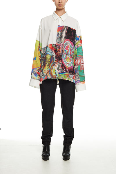Andy Collection- Over-sized UK Supermarket Graphic with White Block Shirt - Johan Ku Shop