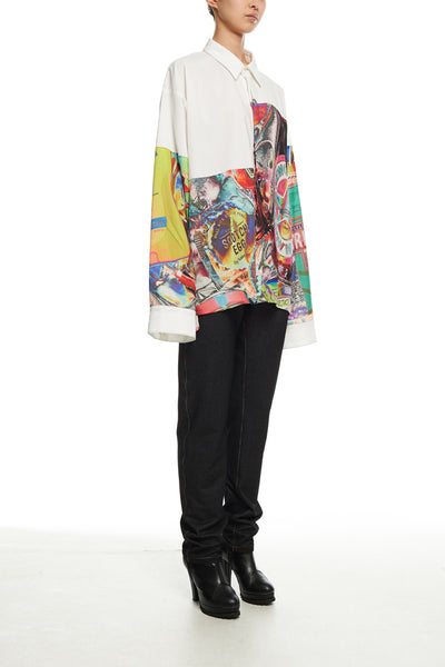 Andy Collection- Over-sized UK Supermarket Graphic with White Block Shirt - Johan Ku Shop