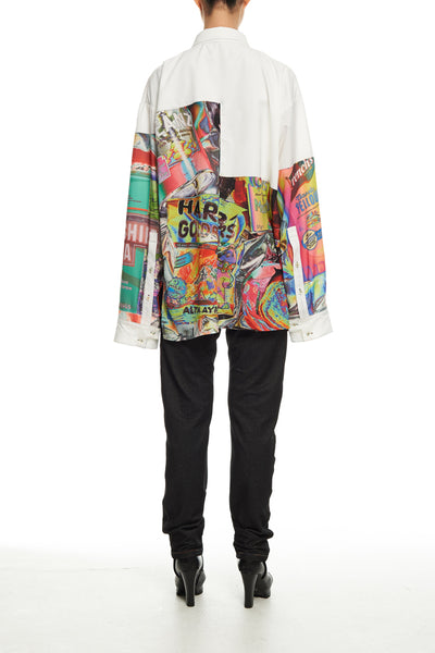 Andy Collection- Over-sized UK Supermarket Graphic with White Block Shirt - Johan Ku Shop